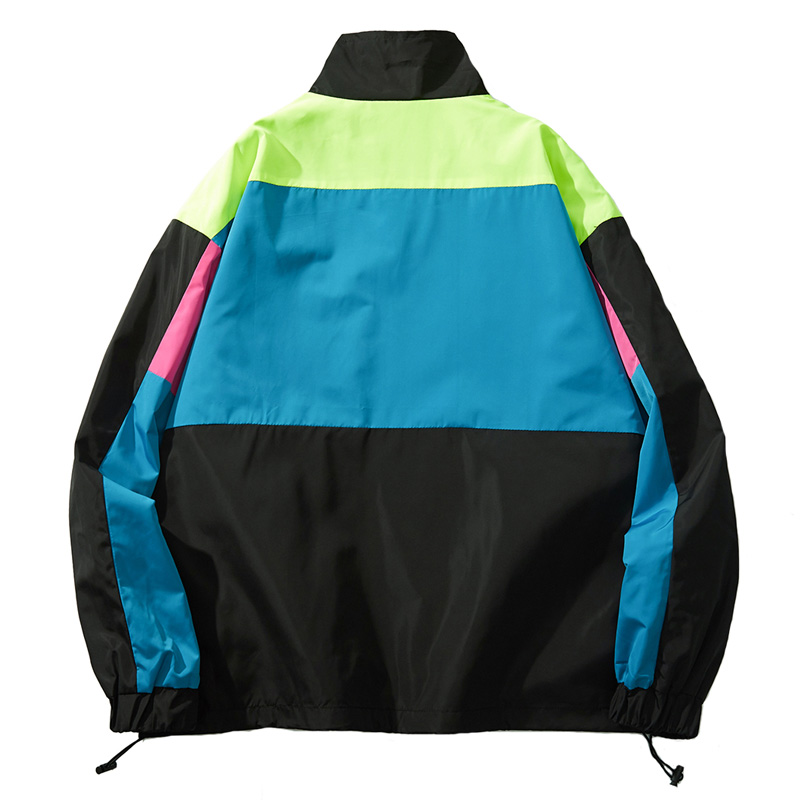 Bonita Vida Hip Hop chaqueta cortavientos hombre Vintage Color Harajuku estilo bolsillos cremallera chaqueta Casual pista ropa de calle