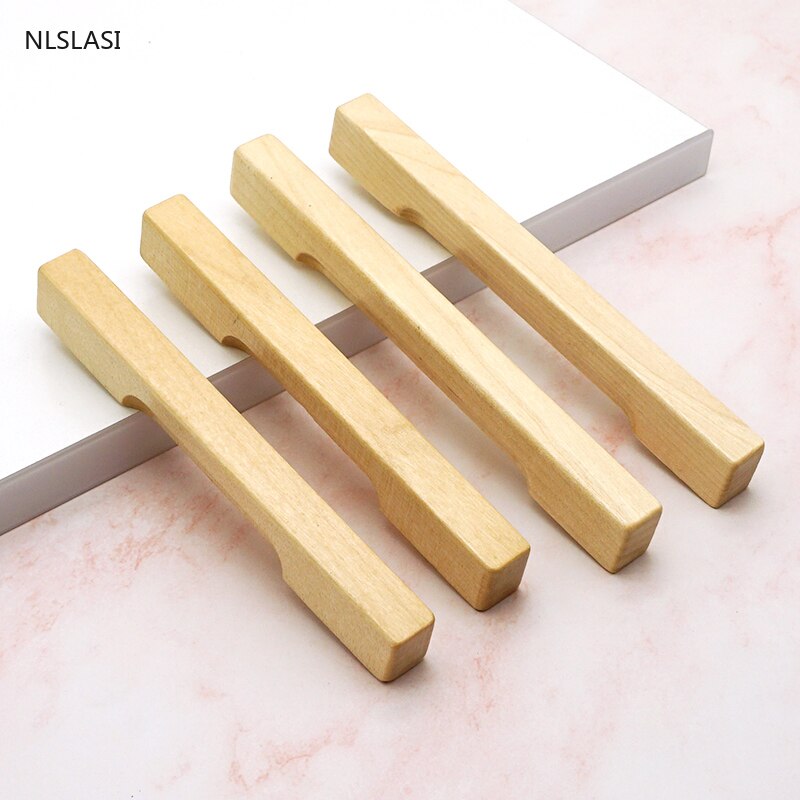 Natural Solid Wood Dresser handles desk drawer knobs and Pulls kitchen Cabinet Door Pulls furniture handle Hardware decoration