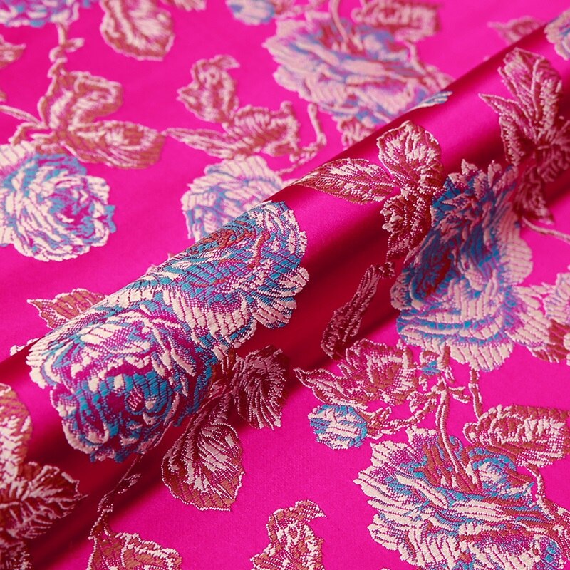 Raso chino tela brocado seda jacquard tejidos DIY material para costura de cheongsam y kimono: 3