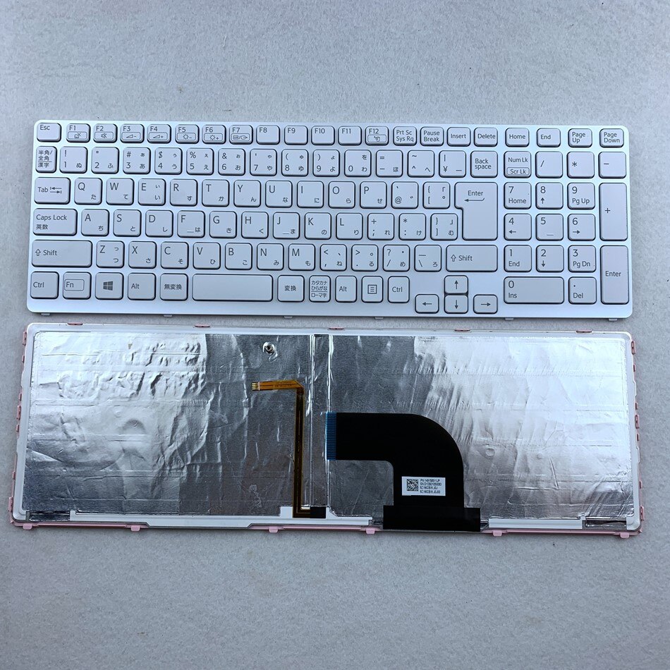 Teclado de ordenador portátil retroiluminado japonés para Sony VAIO SVE151 SVE 151 Series SVE1511A1E SVE15111EA sve151e11t sve1511 sve1512: Blanco