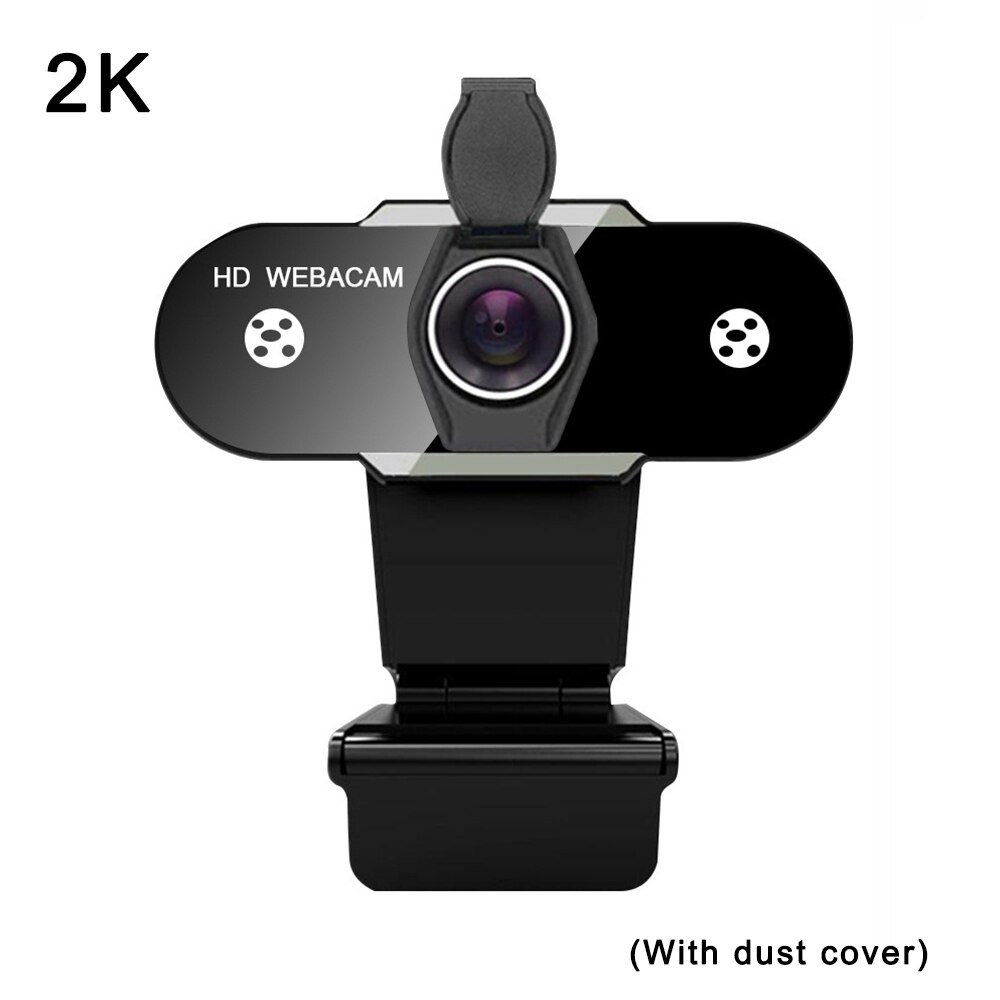 Hd 1080P Webcam 2K Computer Pc Web Camera Met Microfoon Voor Live-uitzending Video Bellen Conferentie Workcamara Web para Pc: 2K With cover