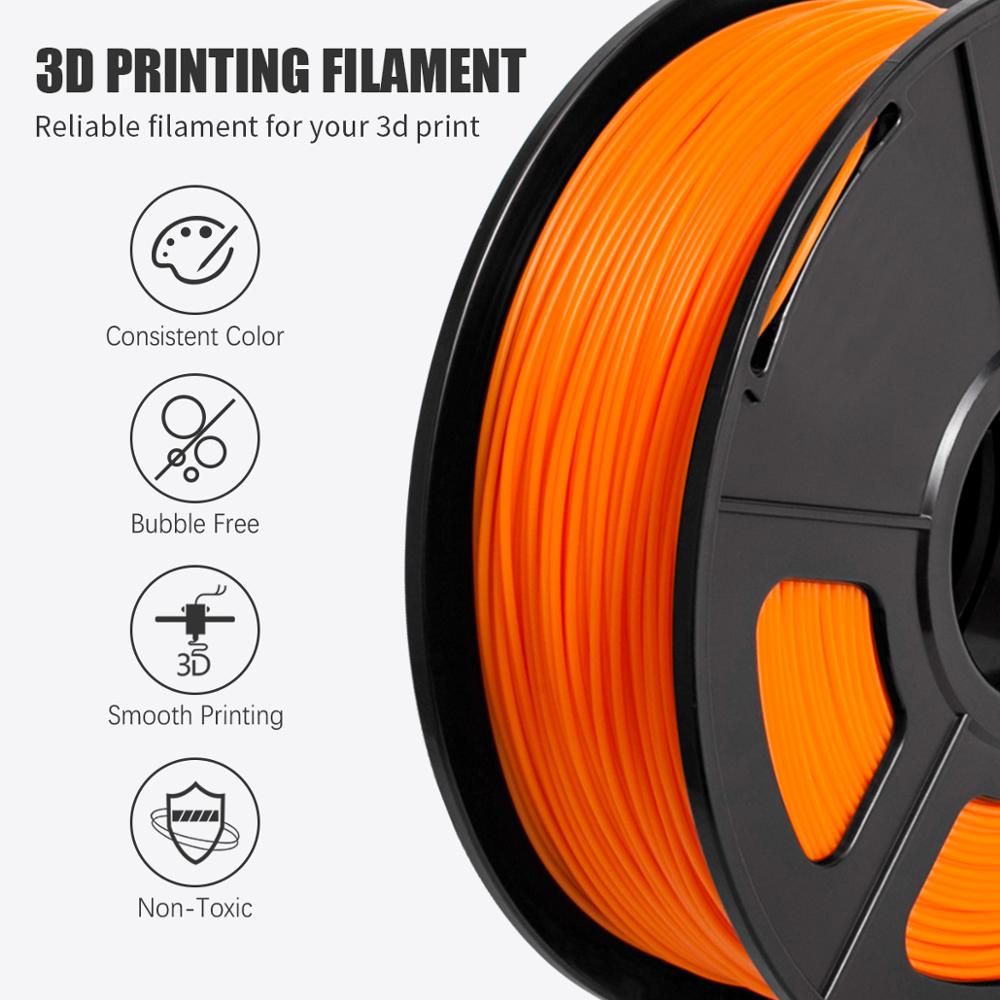 3D Filament Pla 1Kg 1.75Mm Voor Fdm 3D Printer Oranje 2.2 Lbs Tolerantie 0.02Mm Niet Giftig filamenten Geen Bubble Afdrukken Materiaal