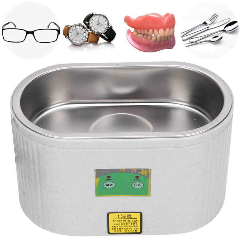 600ml Ultrasonic Cleaner Denture Sonic Bath Cleaner Stainless Steel Timming Jewelry Glasses Ultrasound Cleaning Machine