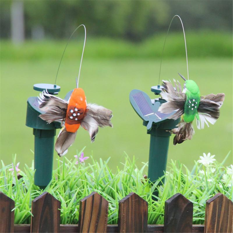 Sunflower Solar Powered Dancing Fluttering Butterflies Hummingbird Yard Decor Pretty Garden Potted Plant Decoration Tools