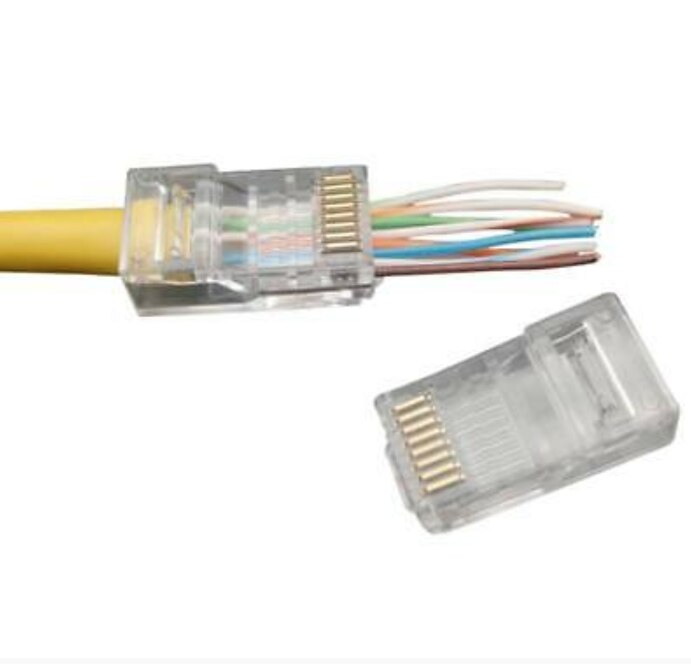 100 Pcs RJ45 Network Modular Plug 8P8C CAT5e Cable Connector End Pass Through