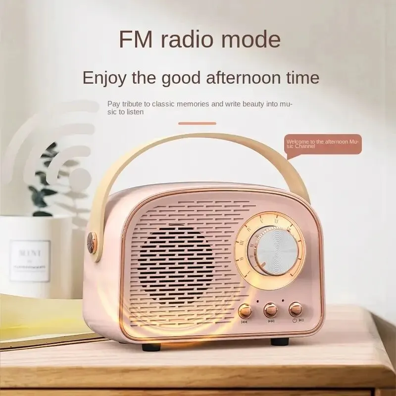 Retro Bluetooth Lautsprecher USB AUX TF FM Radio Tragbare Mini Boombox Verbesserte Bass Für Tisch Home Outdoor Vintage Audio MP3
