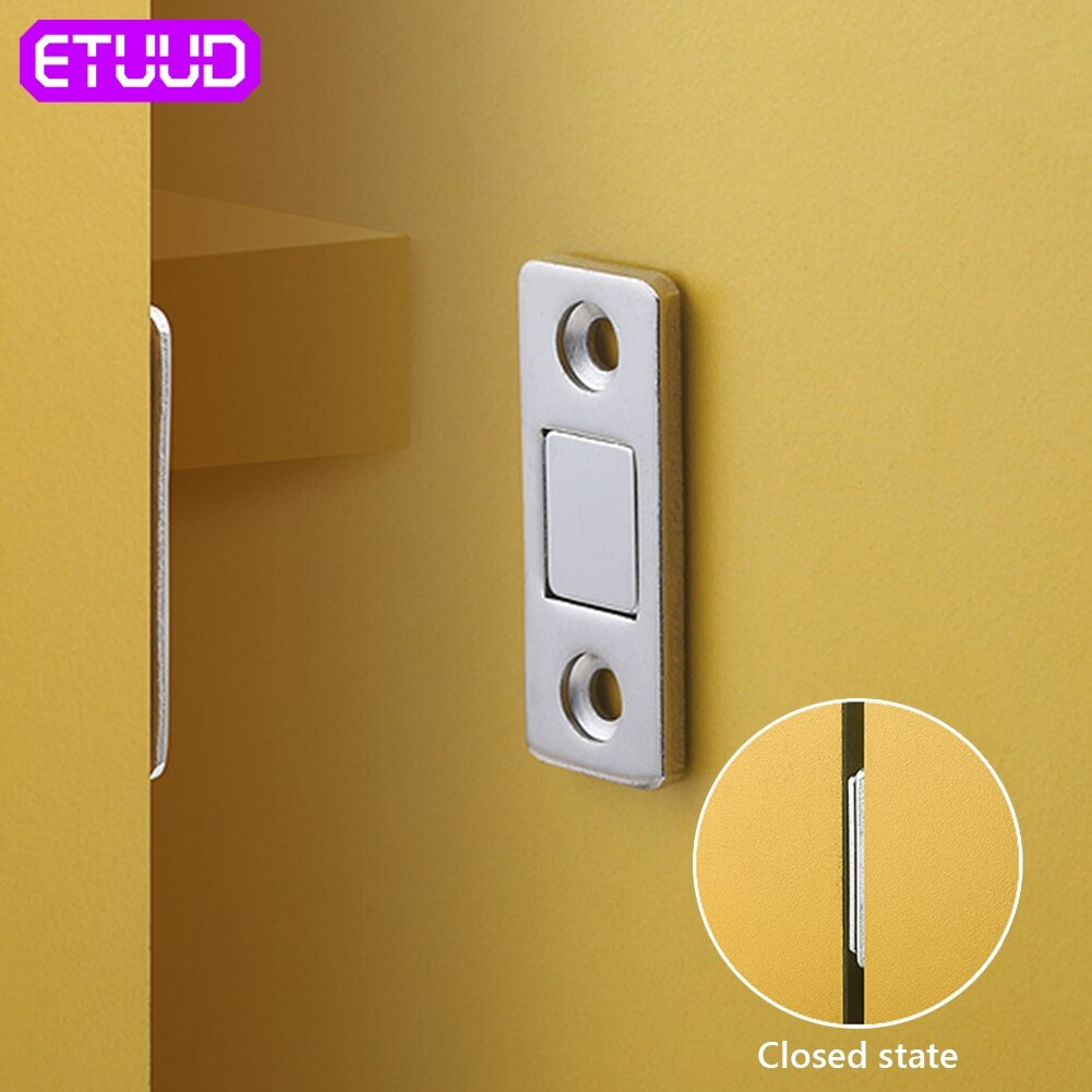 ETUUD Strong Magnetic Door Closer Cabinet Catch Latch Cupboard Thin Closures Stops Hidden With Screw Closet Furniture Hardware