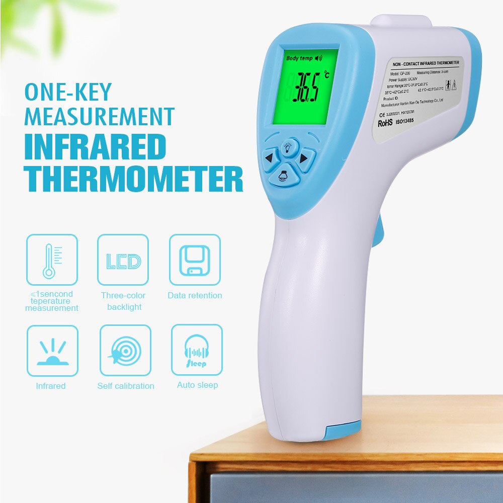 Voorhoofdthermometer contactloze thermometer infrarood digitale lcd-thermometer lichaamstemperatuur objecttemperatuur voor baby's en volwassenen