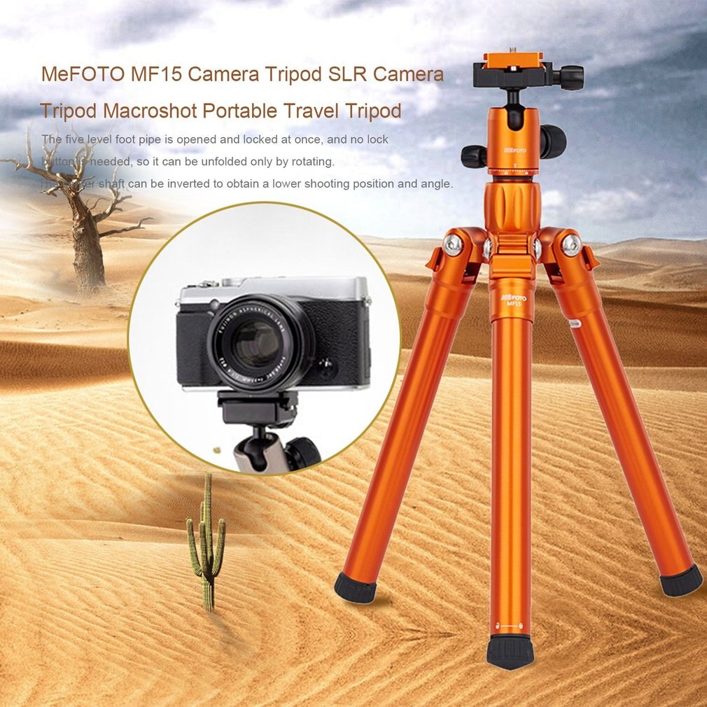 Mefoto MF15 Camera Statief Slr Camera Statief Macroshot Draagbare Statief Slr Drie Benen Reizen Statief Selfie Pod Reverse Vouwen