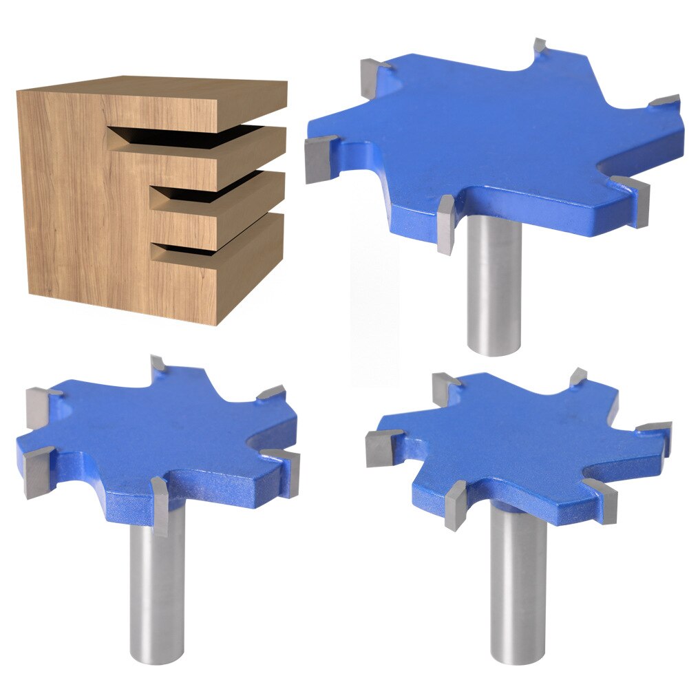 1 Pc 1/2 "Inch 12.7 Mm 12 Mm Schacht Frees 6 Rand T Type Steken Cutter Houtbewerking Tool frezen Voor Hout Houtbewerking
