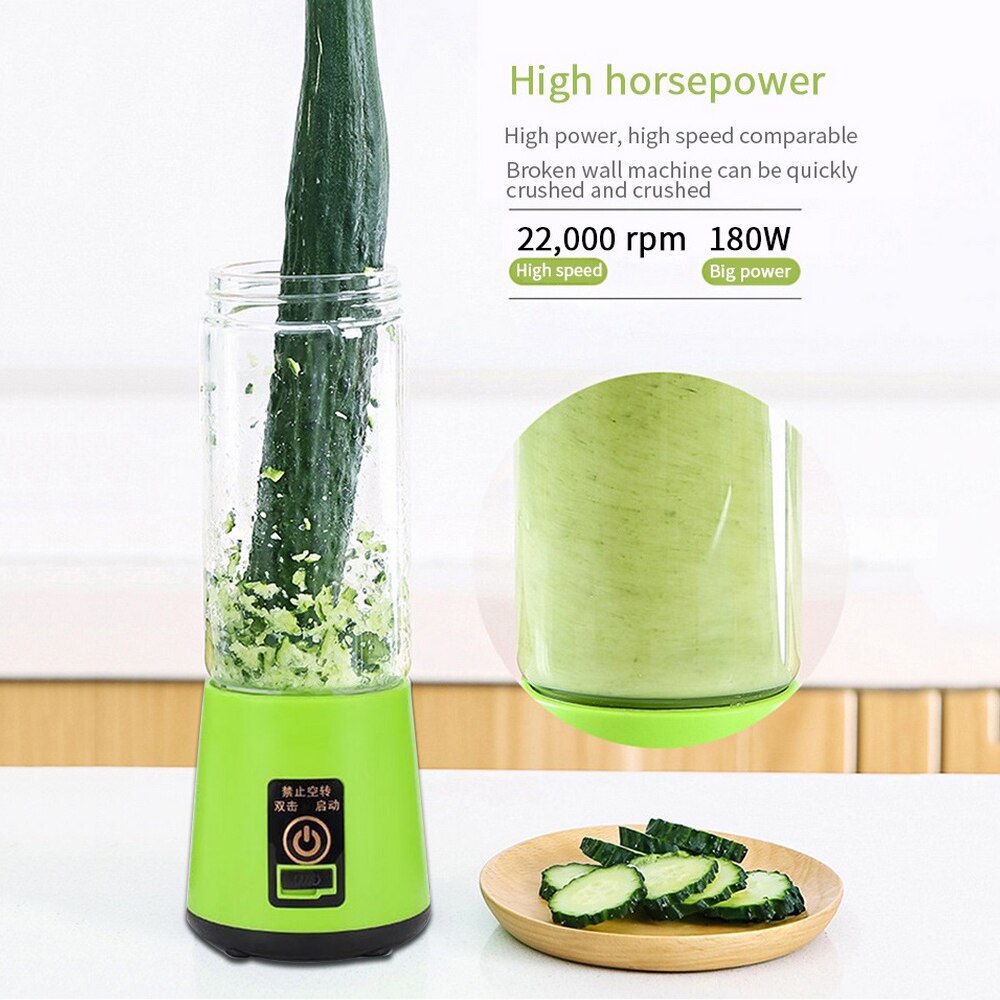 Portable Mixer USB Electric Fruit Juicer Handheld Smoothie Maker Blender Stirring Rechargeable Mini Food Processor Juice Cup