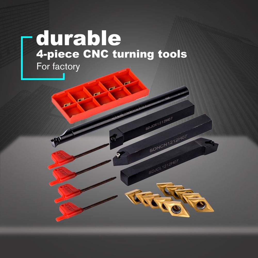 10 hartmetall-wendeschneidplatten,  + 4 drehmeißelhalter-sets ,  + 4 schraubenschlüssel für drehmeißel, werkzeugmaschinen-sets