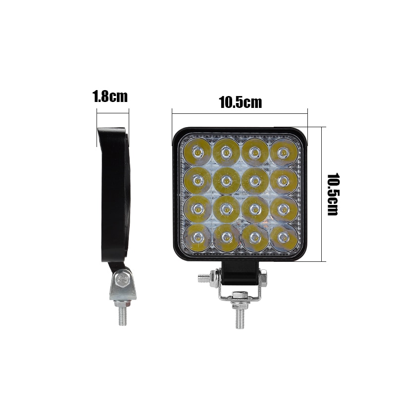 Led Licht Bar 48W Led Bar 16Barra Vierkante Spot Off Road Led Verlichting 12V 24V Voor Auto Vrachtwagen 4X4 4WD Auto Suv Atv