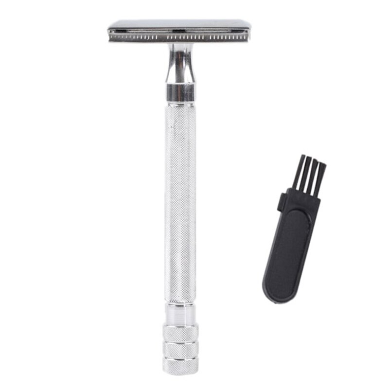 Double Edge Safety Razor Long Handle Classic Safety Razor Manual Shaver Holder