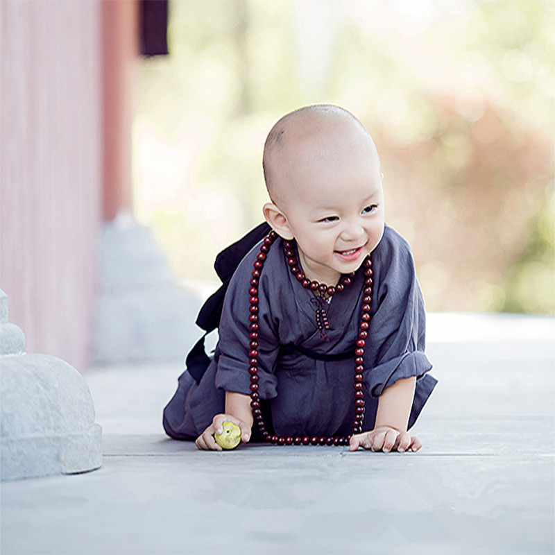Buddhist Priests Bonze Monk Costume For Children Kids Shaolin Temple Clothes Funny Halloween Cosplay Studio Photography Clothing