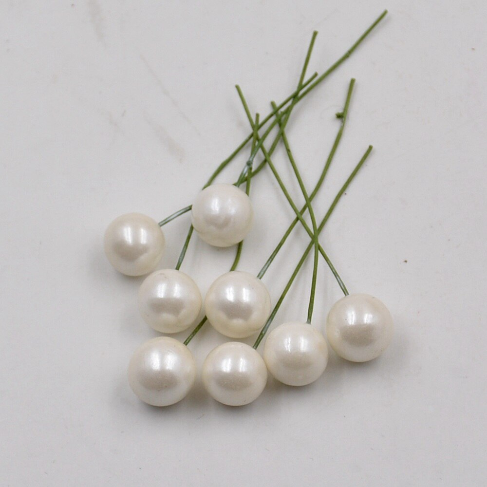 Perles en plastique, 40 pièces, fleurs de baca, étamine artificielle, pour décoration de mariage, bricolage, Scrapbooking, couronne décorative, fleurs de pistel