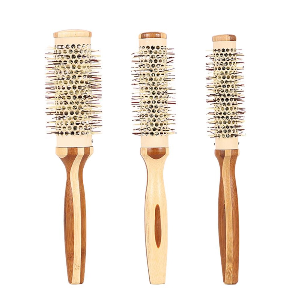 1 Stuk Kleine Ronde Hair Brush Met Antislip Houten Handvat, Ronde Haar Styling Kam Haarborstel