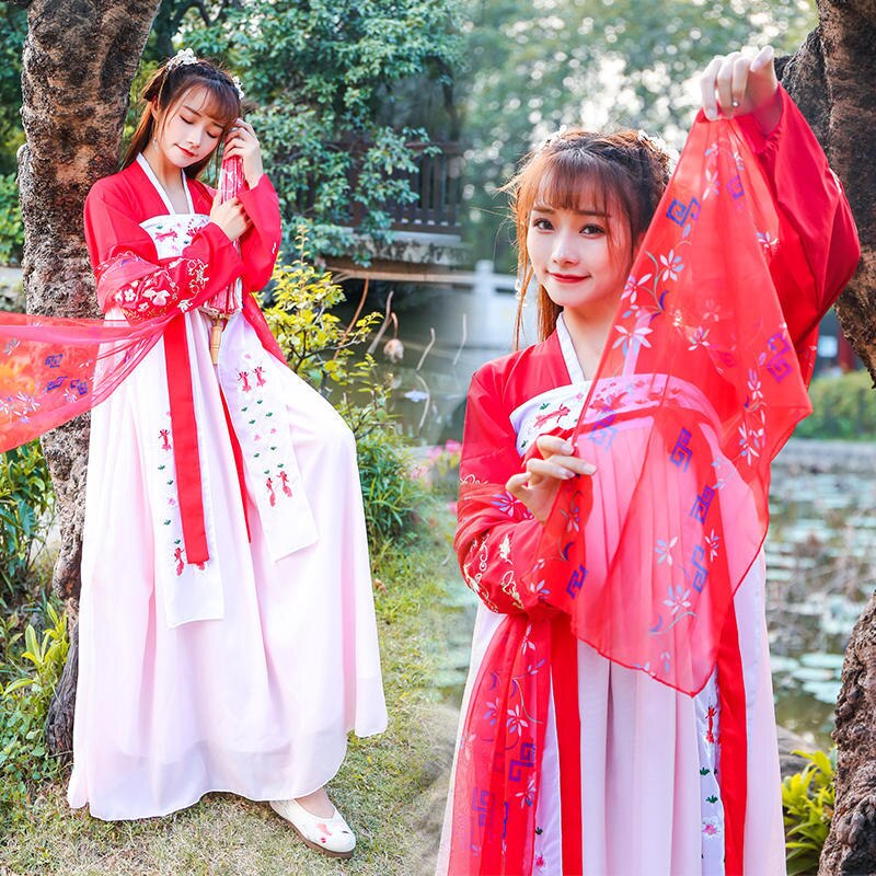 mujeres Hanfu traje chino tradicional antiguo traje señora Vintage Oriente Tang Dynesty Cosplay disfraz DWY1163