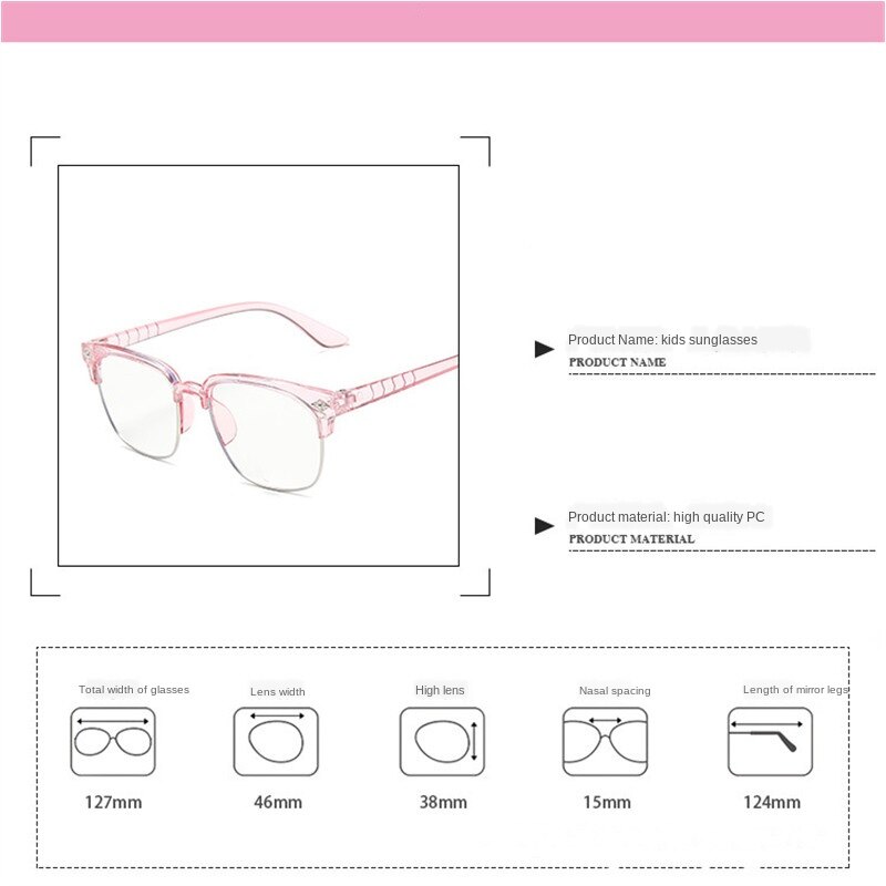 Firkantet brilleinnfatning barn optiske briller jente klare briller gutt blå lys briller barn vintage innfatning lys komfortabel