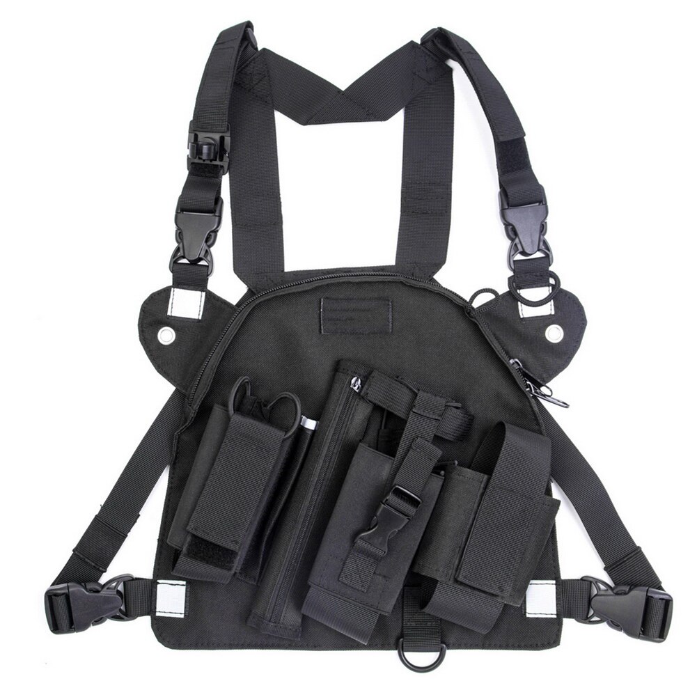 Universal Radio Chest Harness Portable Chest Front Pack Radio Bag Pouch Vest Rig Storage Box Portable Player Accessories