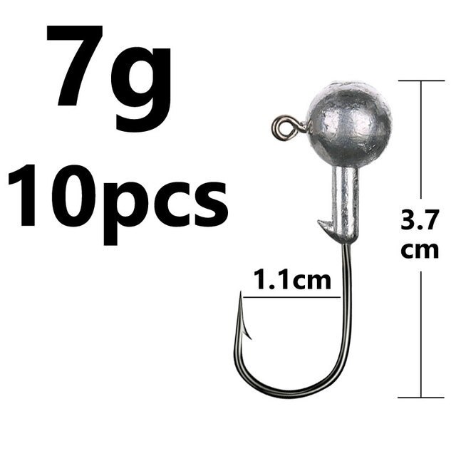 1g 2g 3g 4g 5g 10g 20g 22g 25g 28g Coating High Carbon Stainless Head Hook Jig Bait Fishing Hooks For Soft Lure Fishing: 7g