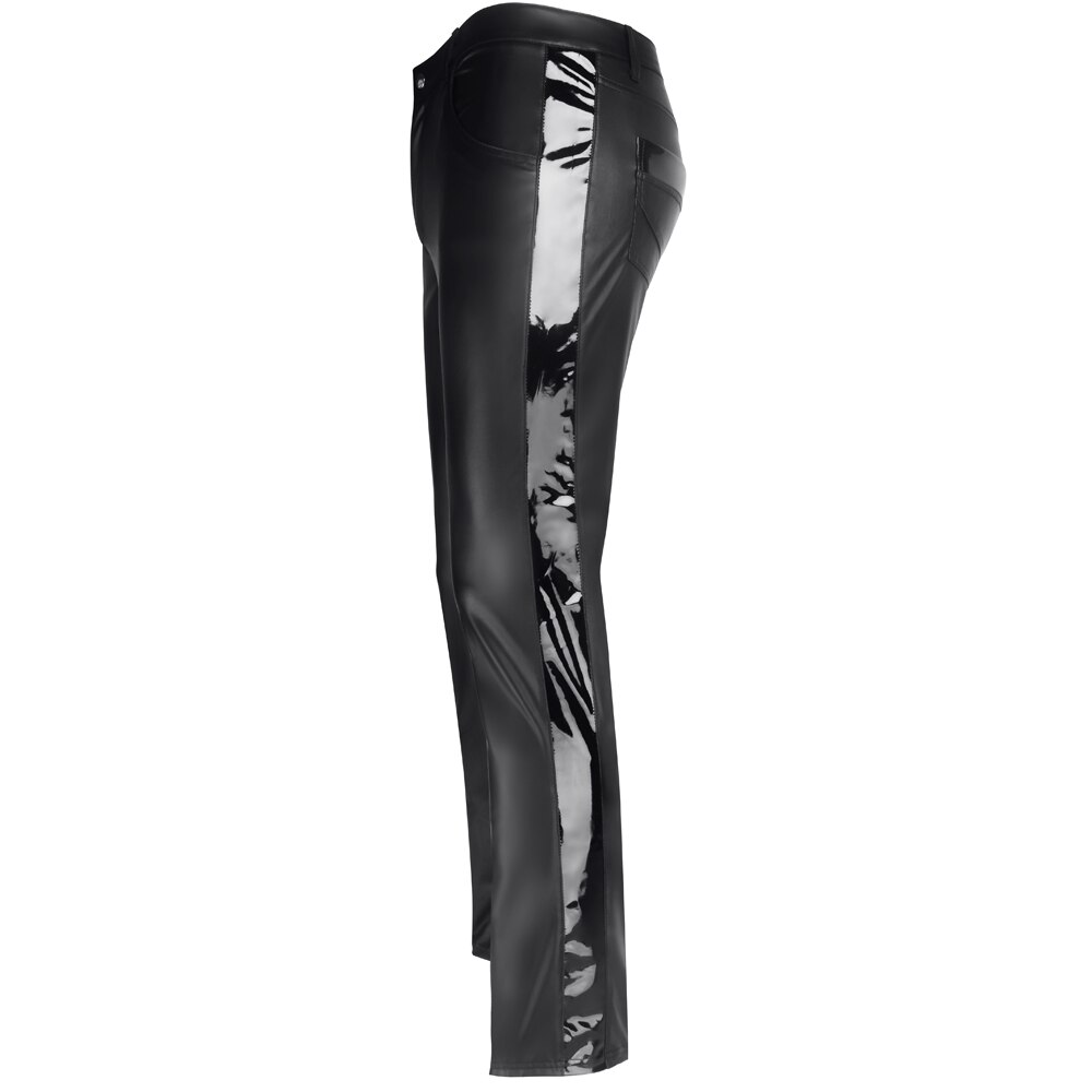 Calça masculina de couro slim, calça justa de moto, calça de couro masculina, calça de látex para motocicleta, calças masculinas para meninos
