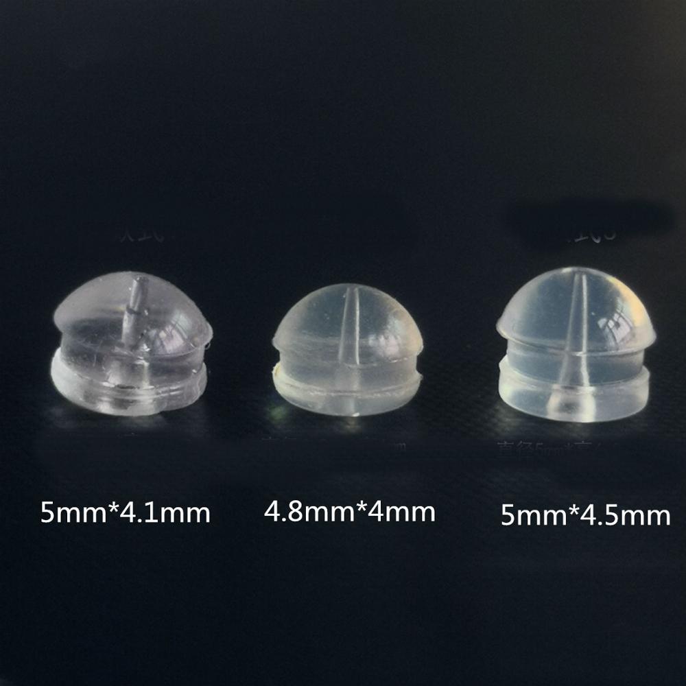 100 Stck 5mm transparent Ohrring Heber Silikon Ohrring Rücken Ohrringe einstellen DIY Schmuck Erkenntnisse