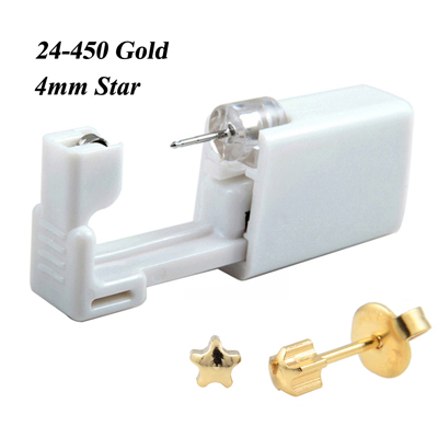 1 Unit Wegwerp Veilig Steriele Oor Piercing Unit Neus Ring Oorbel Stud Piercing Gun Piercer Tool Machine Kit stud: 24-450
