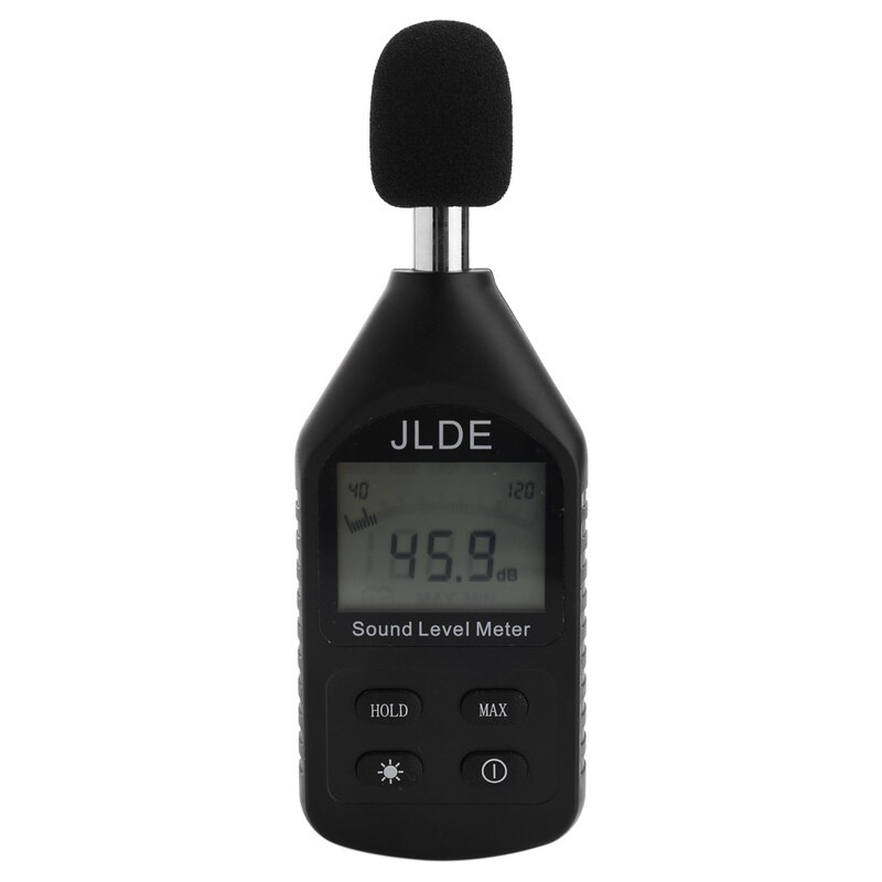 Detector de ruído digital claro que monitora o medidor de nível sadio do luminoso do lcd mini verificador de medição de ruído da precisão alta de pouco peso