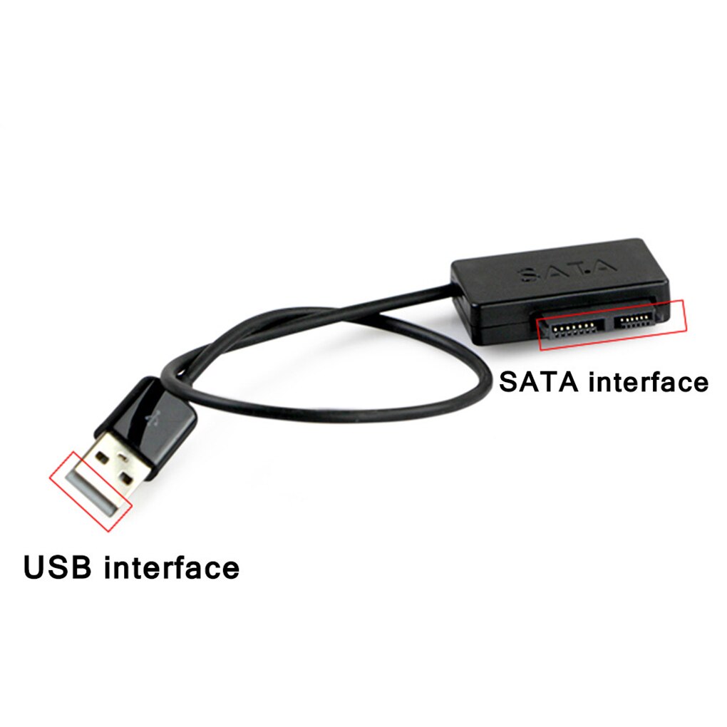 Draagbare Usb 2.0 Naar Mini Sata 6P + 7P Interface Adapter Converter Kabel Voor Laptop Cd/Dvd rom Slimline Drive