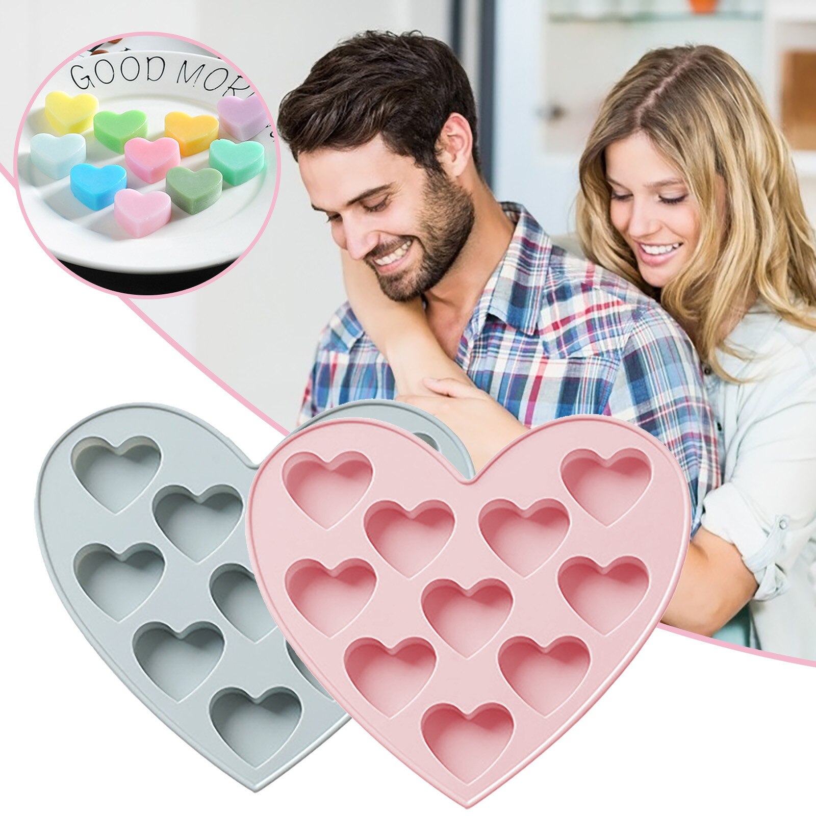 ALLY-MAGIC Heart Shaped Silicone Mould Mould For Wax Melts