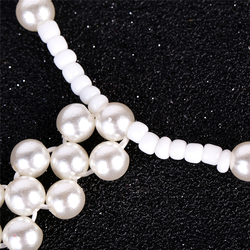 Parel Kralen Ketting Enkelbanden voor Vrouwen Strand Barefoot Sandalen Kristal Teen Ringen Bohemian Gesimuleerde Enkelbandje Voet Sieraden