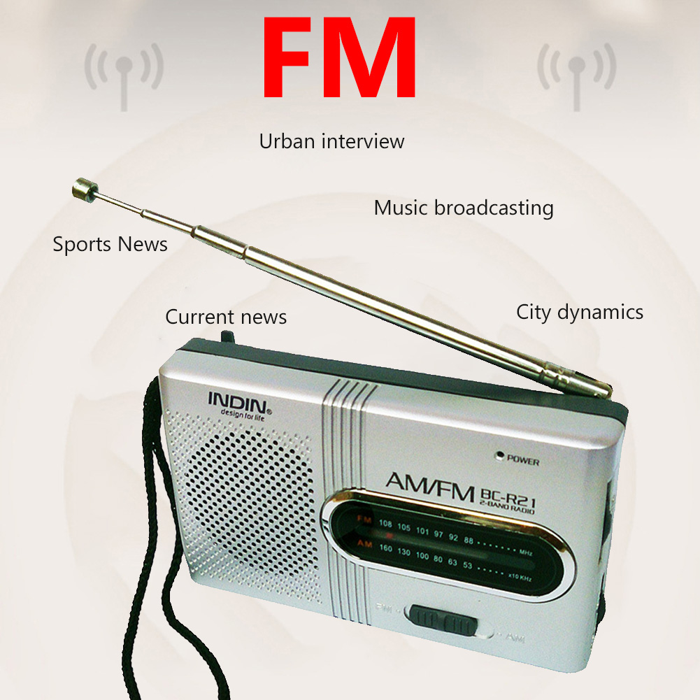 Portable Mini AM/FM Radio Antenna Telescopic Radios World Elderly Multi-Function Handheld Radio Receiver