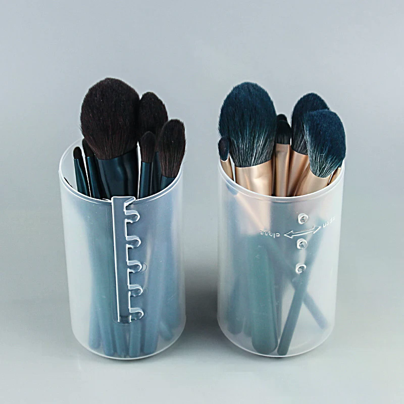 1 st Verstelbare Hoogte PVC Make-up Borstel Houder Display Opslag Cup Organizer met Deksel