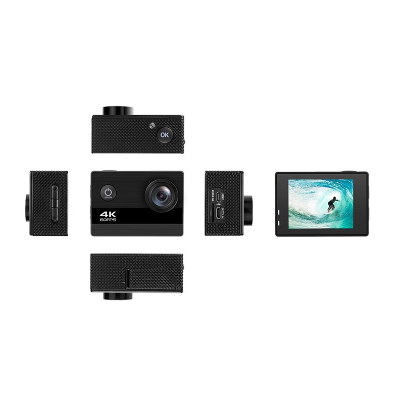 Sports Camera 4K 60 Frame HD Waterproof Camera 2.0 Inch IPS Underwater Camera Cycling Sports DV Camera