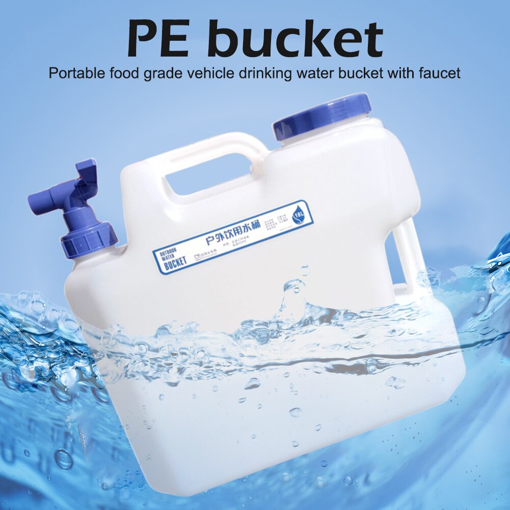 Portable Car Driving Water Tank Container 10L 15L Portable Water Container with Faucet 2 Handles for Camping Hiking Driving
