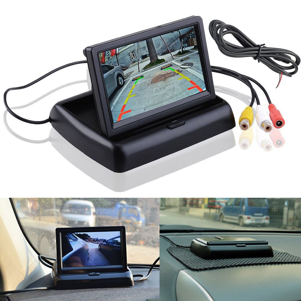 4.3 Inch HD Wireless TFT LCD Car Display Foldable Monitor Display Reverse Camera Parking System For Car Rearview Monitor