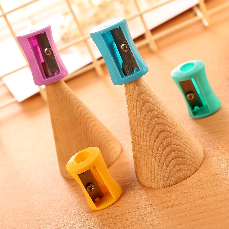 Single Holes cylinder Pencil Cutter 4 Pieces Pencil Sharpeners Easy To Use Office School Pen Pencil Sharpener