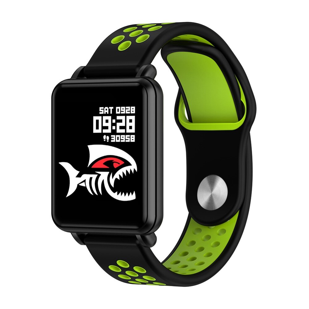 Land 1 1.3Inch Full Touch Screen IP68 Waterproof Bluetooth Sports Smart Watch: Black Green