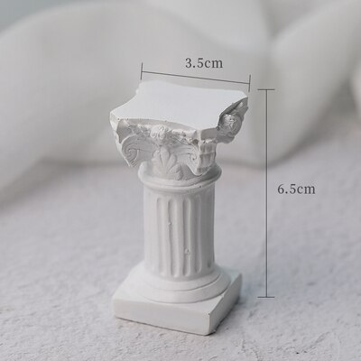 Photography Props Photo Shoot Mini Plaster Head Model Series Mythology Avatar Apollo Roman Columns fit for Jewelry Cosmetics Toy: White roman column