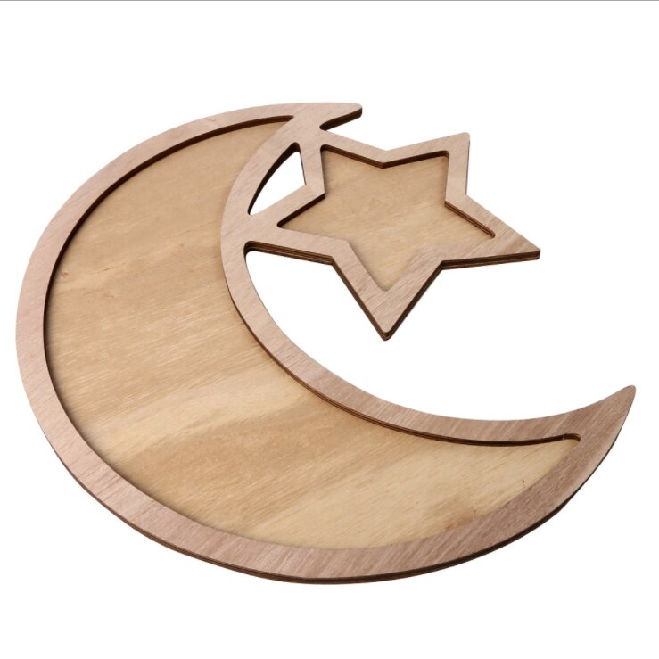 en bois Eid moubarak Ramadan décoration pour la nourriture Ramadan et Eid décor bricolage musulman Islam suspendus pendentifs Iftar déco: E