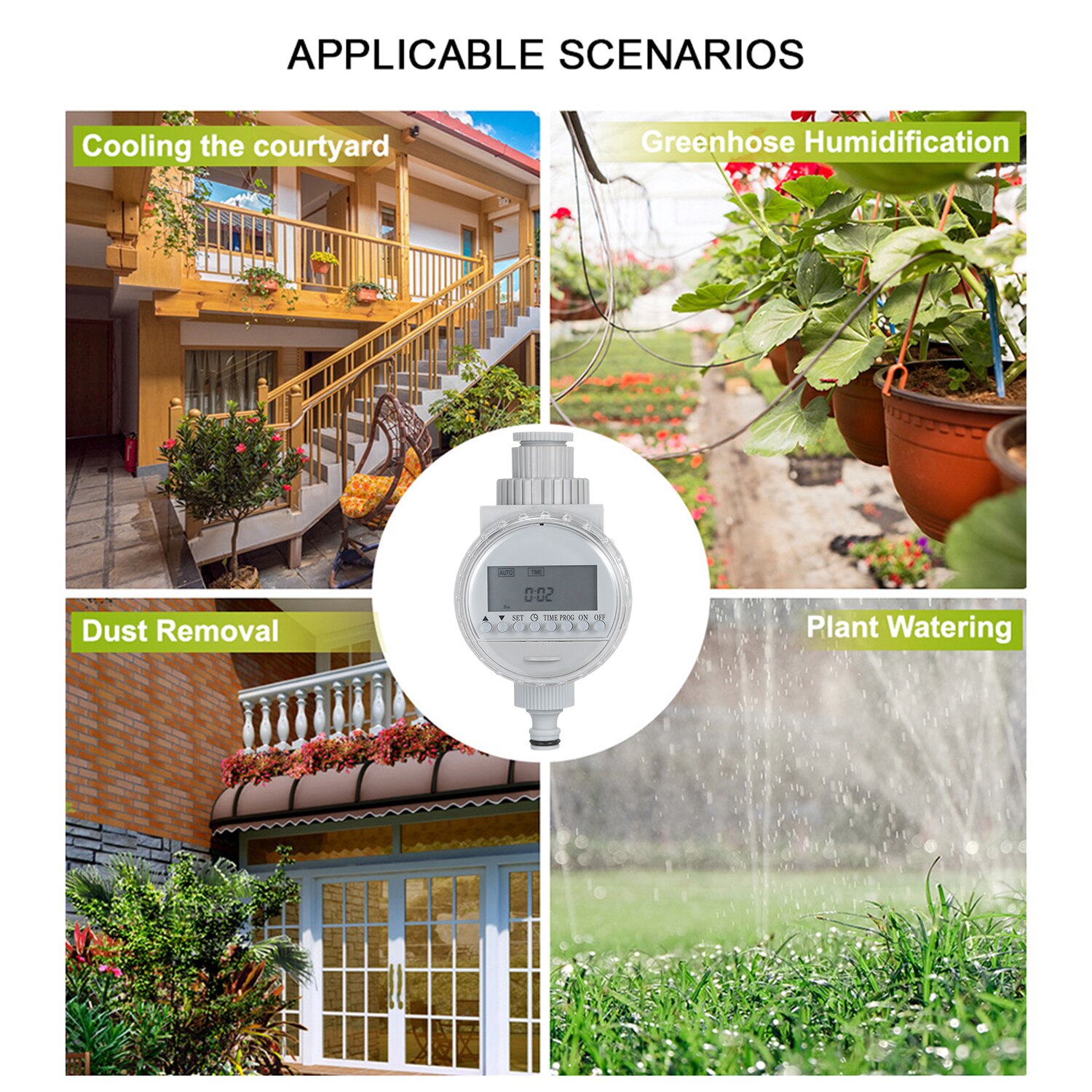 KKmoon Solar Powered Water Irrigation Timer Lawn Garden Electronic Programmable Automatic Watering Controller Hose Faucet Timer