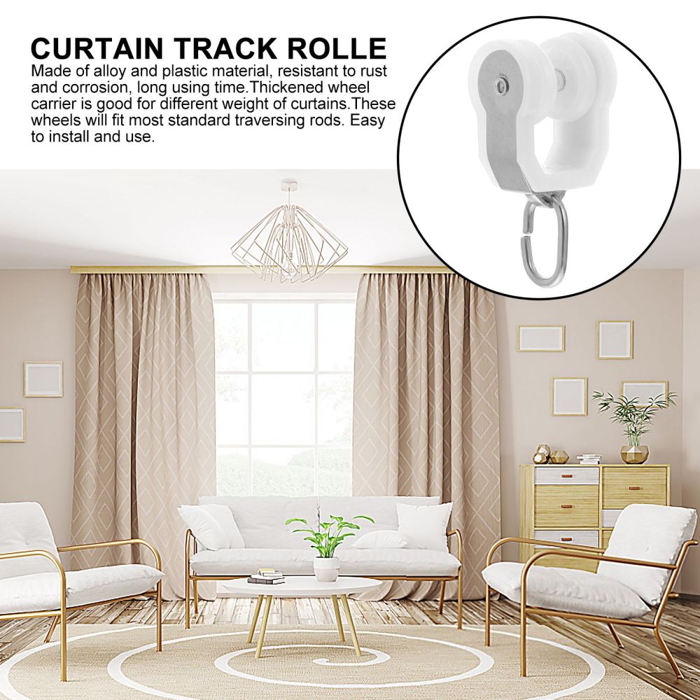 10pcs Curtain Glider Hooks Curtain Rail Track Gliders Sliding Roller Runner Hook