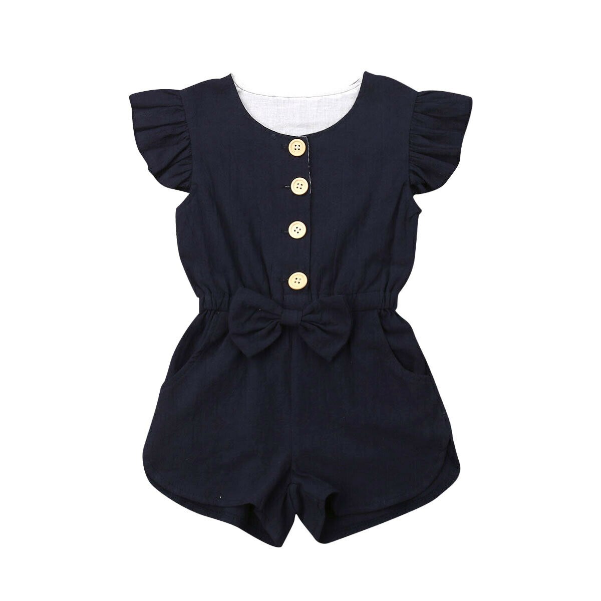 Peuter babykleding voor meisjes kinderen meisjes 1-6y zomer ruches mouw katoenen romper een stuk jumpsuit outfits peuterkleding zonnepak