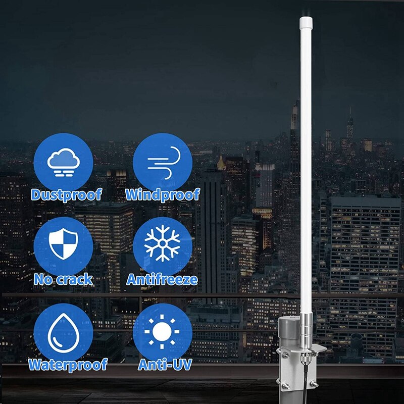 8DBi Long Range Cellular Ultra Distance LoRa Gateway Antenna Omni-Directional Glass Fiber LoRaWan 915MHz Antenna