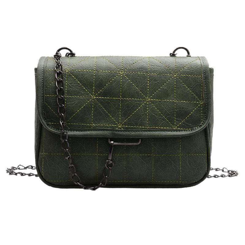 Zachte PU Lederen Crossbody Tassen Voor Vrouwen Ketting Schouder Tas Comfortabele Lady Kleine Handtassen Zwarte Zakken: Green