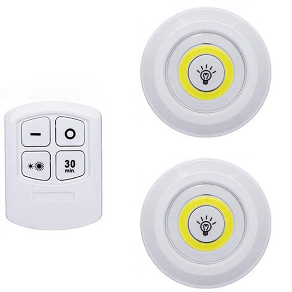 Wireless Remote Control Dimmable Night Light Decorative Kitchen Closet Staircase Aisle Bathroom Dimmable Lighting LED Lights: 02-2pcs