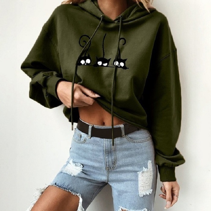 Vertvie Female Hoodies Pullover Sweatshirt Autumn Winter Long Sleeve Women's Sweatshirts Training Exercise Tracksuit Tops