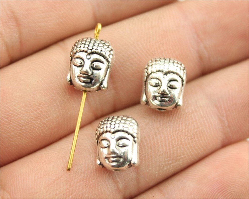 WYSIWYG 6 pcs 11x9x7mm Boeddha Kralen Charme Boeddha Kleine Gat Kralen Boeddha Ruimte Kralen Voor ketting Armband Sieraden Maken