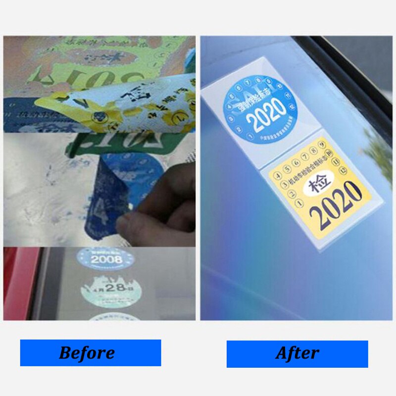 Car Insurance Stickers Tear-free Bag Annual Inspection Compulsory Car Windshield ESD Sticker Car Accessories Car Inspect Sticker